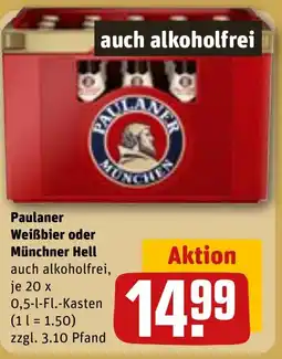 REWE DE Paulaner Weißbier oder Münchner Hell tilbud