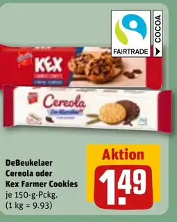 REWE DE DeBeukelaer Cereola oder Kex Farmer Cookies tilbud