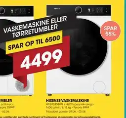 Punkt1 HISENSE VASKEMASKINE tilbud