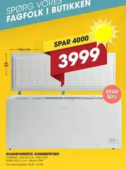 Punkt1 SCANDOMESTIC KUMMEFRYSER tilbud