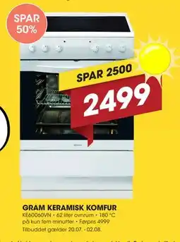 Punkt1 GRAM KERAMISK KOMFUR tilbud