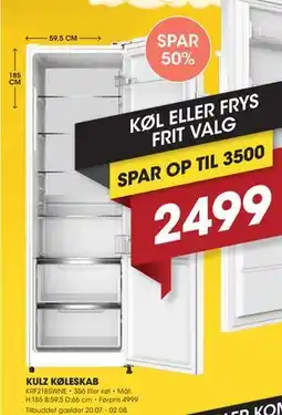 Punkt1 KULZ KØLESKAB tilbud
