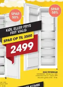 Punkt1 KULZ FRYSESKAB tilbud