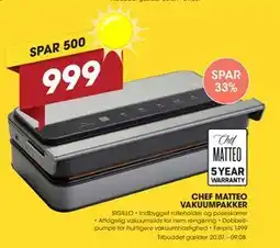 Punkt1 CHEF MATTEO VAKUUMPAKKER tilbud