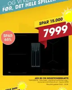 Punkt1 AEG 80 CM INDUKTIONSEMHÆTTE tilbud