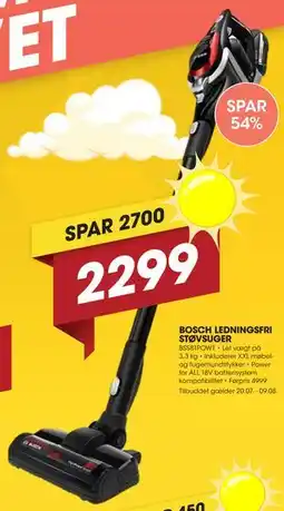 Punkt1 BOSCH LEDNINGSFRI STØVSUGER tilbud
