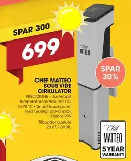 Punkt1 CHEF MATTEO SOUS VIDE CIRKULATOR tilbud