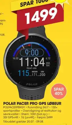 Punkt1 POLAR PACER PRO GPS LØBEUR tilbud
