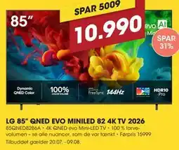 Punkt1 LG 85– QNED EVO MINILED 82 4K TV 2026 tilbud