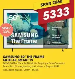 Punkt1 SAMSUNG 50” THE FRAME QLED 4K SMART TV tilbud