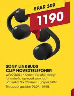 Punkt1 SONY LINKBUDS CLIP HOVEDTELEFONER tilbud
