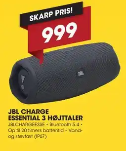 Punkt1 JBL CHARGE ESSENTIAL 3 HØJTTALER tilbud