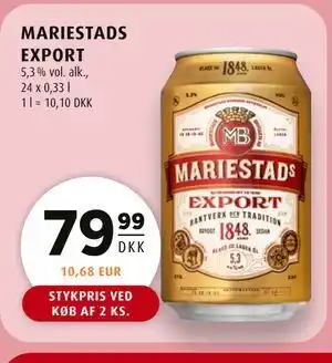 Scandinavian Park MARIESTADS EXPORT tilbud