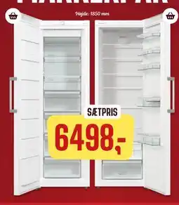 Skousen GORENJE FRYSESKAB FN619EEW5 + GORENJE KØLESKAB R619EEW5 tilbud
