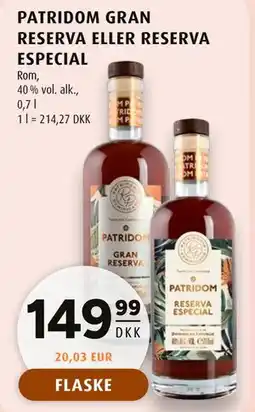 Scandinavian Park PATRIDOM GRAN RESERVA ELLER RESERVA ESPECIAL tilbud