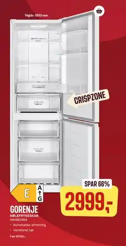Skousen GORENJE KØLEFRYSESKAB N619EAW4 tilbud