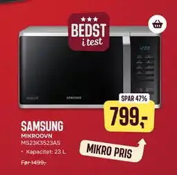 Skousen SAMSUNG MIKROOVN MS23K3523AS tilbud