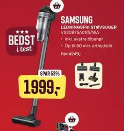 Skousen SAMSUNG LEDNINGSFRI STØVSUGER VS20B75ACR5/WA tilbud