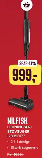 Skousen NILFISK LEDNINGSFRI STØVSUGER 128390177 tilbud