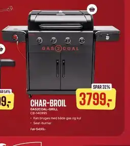 Skousen CHAR-BROIL GAS2COAL-GRILL CB-140995 tilbud