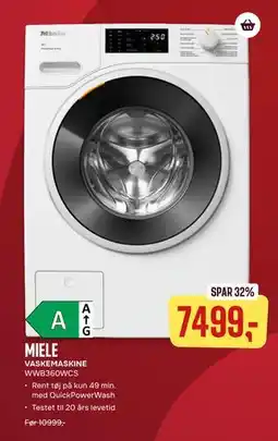 Skousen MIELE VASKEMASKINE WWB360WCS tilbud