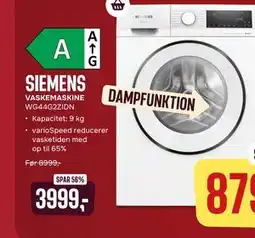 Skousen SIEMENS VASKEMASKINE WG44G2ZIDN tilbud