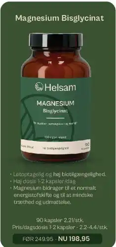 Helsam Magnesium Bisglycinat tilbud