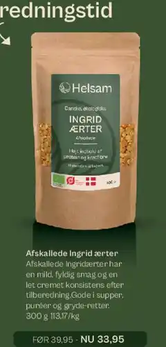 Helsam Afskallede Ingrid ærter tilbud