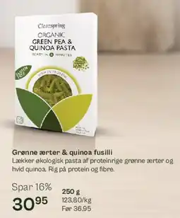 Helsam Grønne ærter & quinoa fusilli tilbud