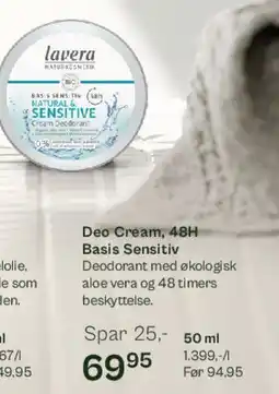 Helsam Deo Cream, 48H Basis Sensitive tilbud