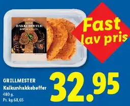 Lidl GRILLMESTER Kalkun hakkebøffer tilbud
