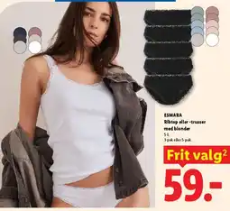 Lidl ESMARA - Ribtop, trusser og stropetop med blonder tilbud