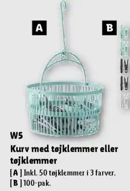 Lidl Kurv med tøjklemmer / Tøjklemmer tilbud