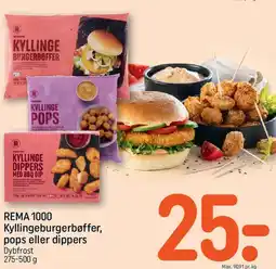 REMA 1000 REMA 1000 kyllingeprodukter (burgerbøffer, pops, dippers) tilbud