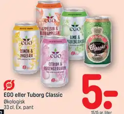REMA 1000 EGO eller Tuborg Classic (dåser) tilbud