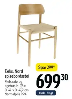 Føtex F.eks. Nord spisebordsstol tilbud