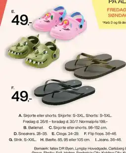 Føtex Børnesko / træsko / flip-flops tilbud
