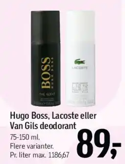 Føtex Hugo Boss, Lacoste eller Van Gils deodorant tilbud