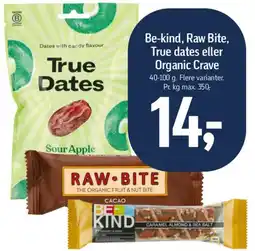 Føtex Be-kind / Raw Bite / True Dates / Organic Crave tilbud