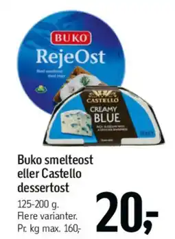 Føtex Buko smelteost eller Castello dessertost tilbud