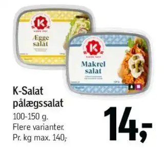 Føtex K-Salat pålægssalat tilbud
