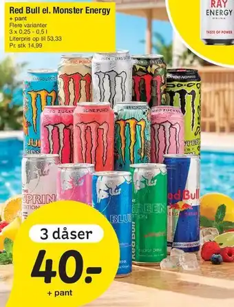 Assorted Energy Cans (Red Bull / Monster)