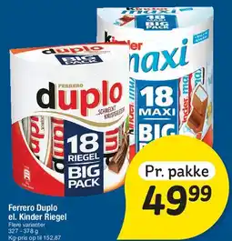 Fakta Tyskland Ferrero Duplo / Kinder Riegel (18 Riegel Big Pack) tilbud