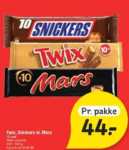 Fakta Tyskland Twix, Snickers el. Mars (10-pak) tilbud