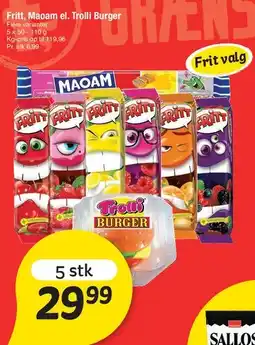 Fakta Tyskland Fritt, Maoam eller Trolli Burger tilbud