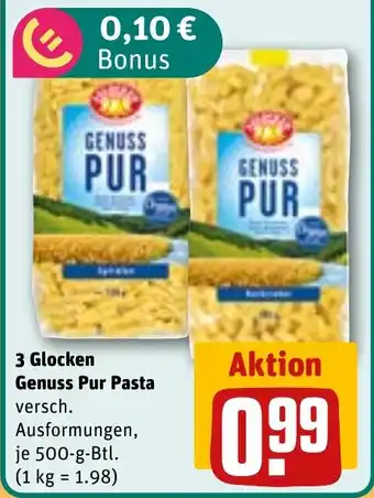 REWE DE 3 Glocken Genuss Pur Pasta tilbud
