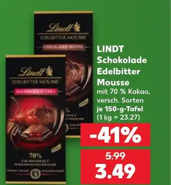 Kaufland DE LINDT Schokolade Edelbitter Mousse tilbud
