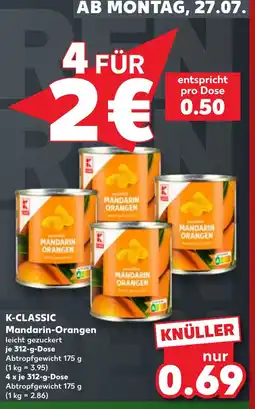 Kaufland DE K-CLASSIC Mandarin-Orangen tilbud