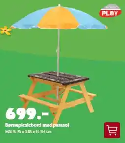 Fætter BR Børnepicnicbord med parasol tilbud