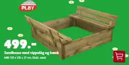 Fætter BR Sandkasse med vippelåg og bænk tilbud